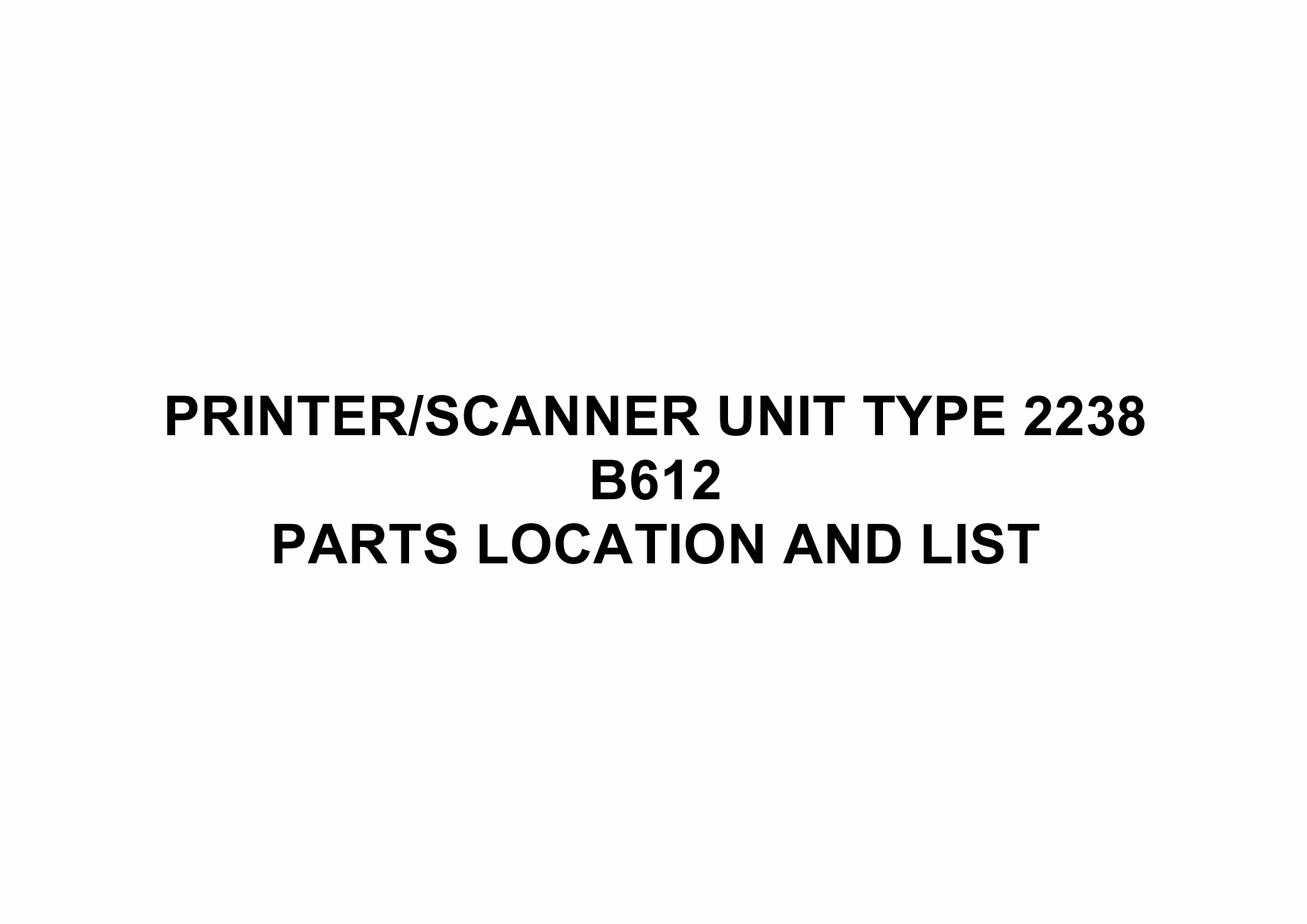 RICOH Options B612 SCANNER-UNIT-TYPE-2238 Parts Catalog PDF download-1